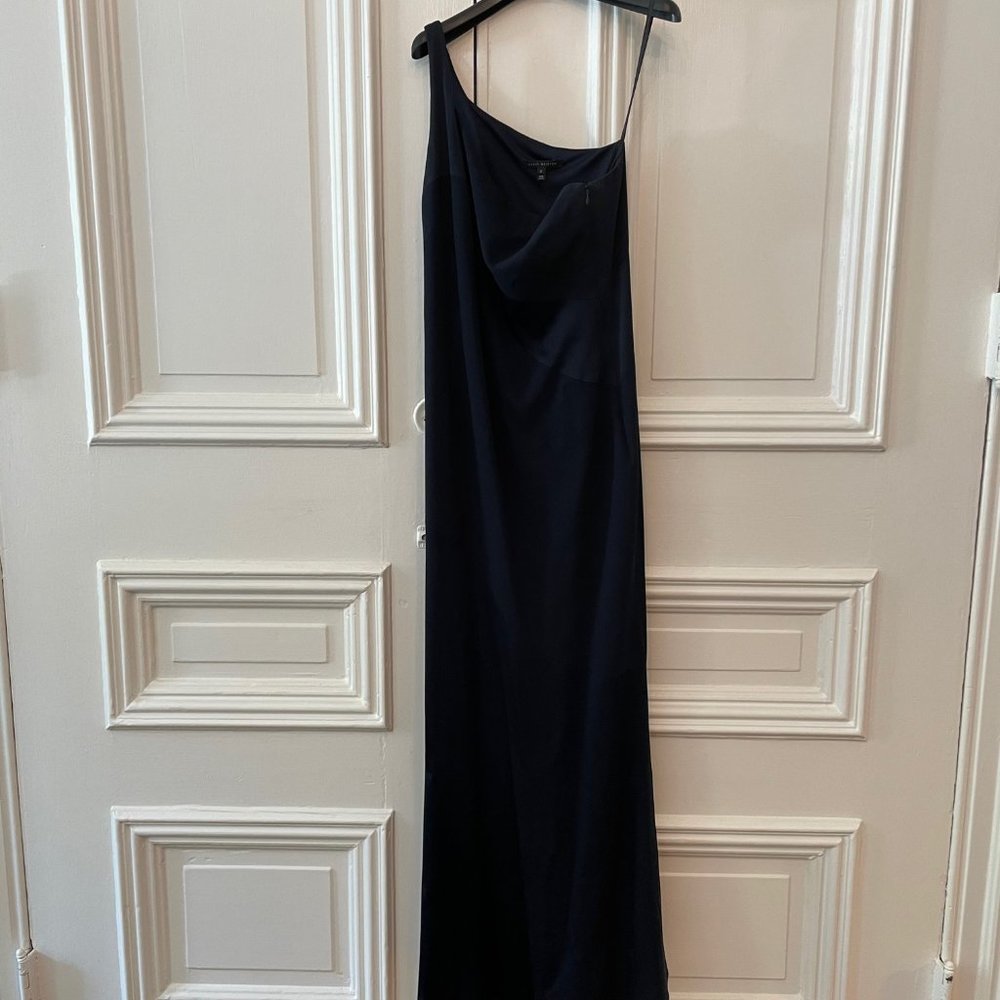 Midnight Blue Floor Length Crepe Dress